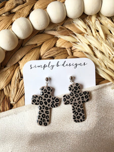 Leopard w/ Resin Cross Dangles