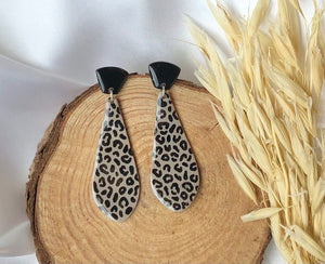 Leopard w/ Resin Teardrop Dangles