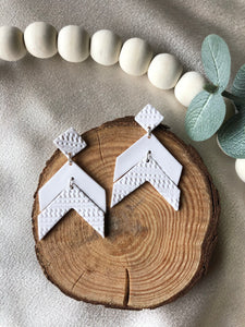 White Textured Arrow Dangles